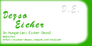 dezso eicher business card
