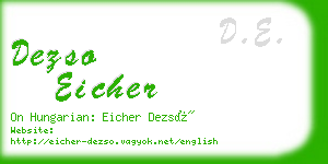 dezso eicher business card